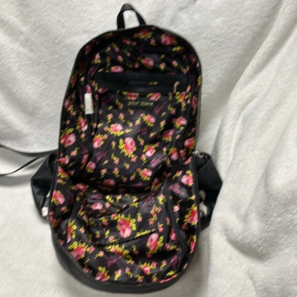 Betsey Johnson Full Size Super Cute Panda backpack, Floral Lining
